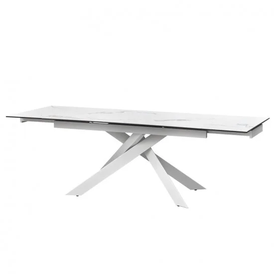 Стол обеденный раскладной керамический Gracio Straturario White 90X160(240) Белый 1