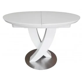 Стол обеденный раскладной Matt White Opera 100-130 см