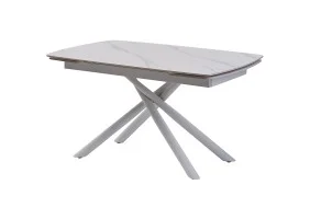 Стол обеденный раскладной Palermo White Marble керамика 90X140(200) Белый