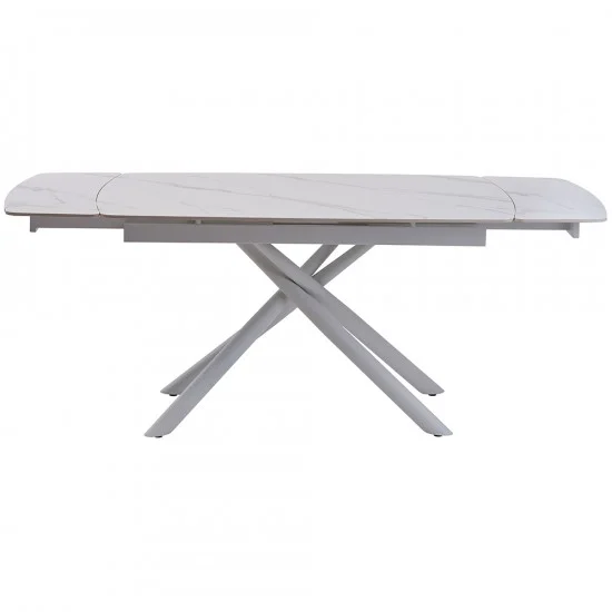 Стол обеденный раскладной Palermo White Marble керамика 90X140(200) Белый 4