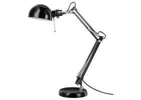 Настольная лампа IKEA FORSA рабочая черная 001.467.76