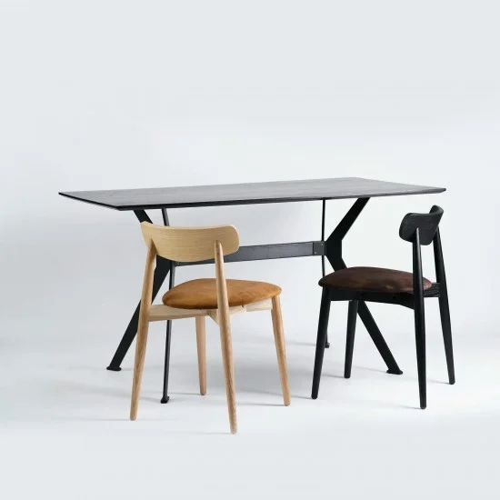 Стол Stealth (Стелс) 160 х 90 чёрные ноги / чёрный дуб 18