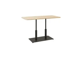 Стол Ibiza Soft Double light 120x70 черный металл / дуб ДСП (текстура)