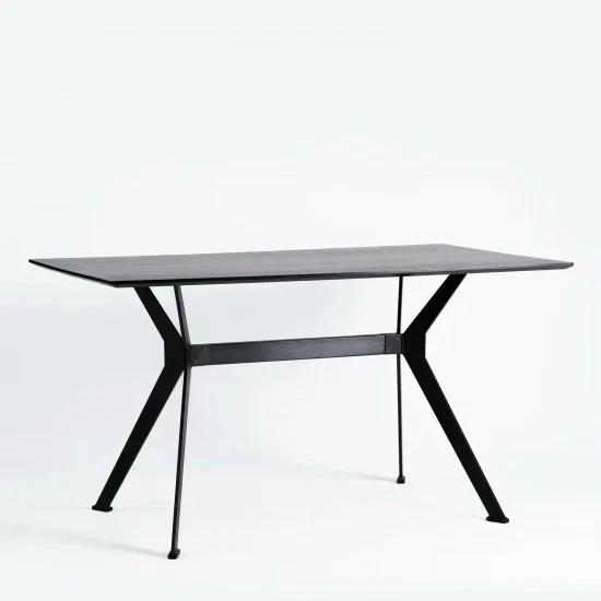 Стол Stealth (Стелс) 160 х 90 чёрные ноги / чёрный дуб 15