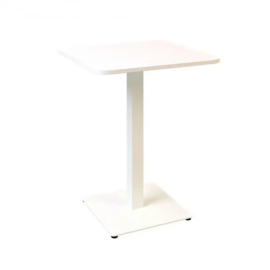 Стол Tetra light soft 60 х 60 белый металл / белый ДСП (текстура) 2
