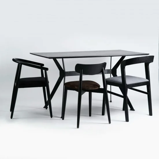 Стол Stealth (Стелс) 160 х 90 чёрные ноги / чёрный дуб 16