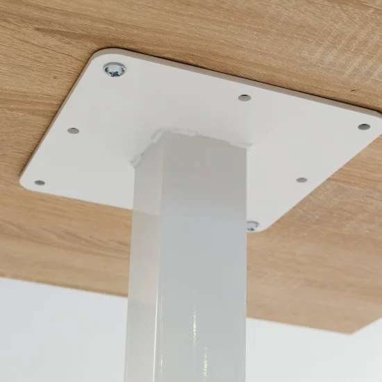 Стол Tetra light 80 х 80 белый металл / дуб ДСП (текстура) 4