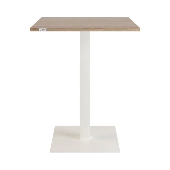 Стіл Tetra light 80 х 80 білий метал / дуб ДСП (текстура) 2