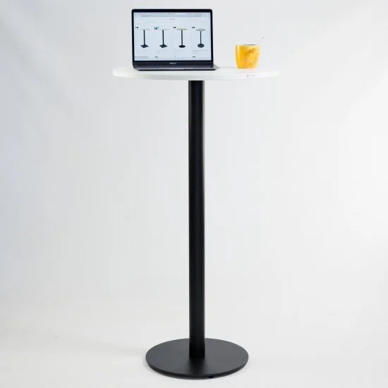 Стол Soul light bar d-60 черный металл / белый ДСП (текстура) 6