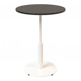 Стіл Ibiza R light d-60 білий метал / чорне ДСП (текстура)