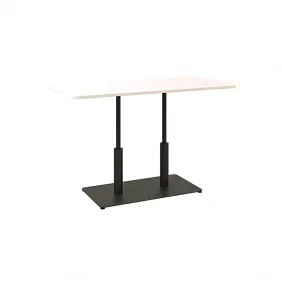 Стол Ibiza Soft Double light 120x70 черный металл / белый ДСП (текстура)
