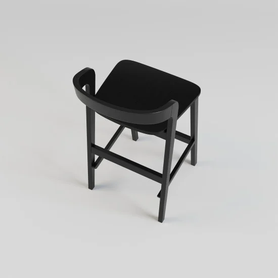 Стул полубарный Floki New черный жесткий 4