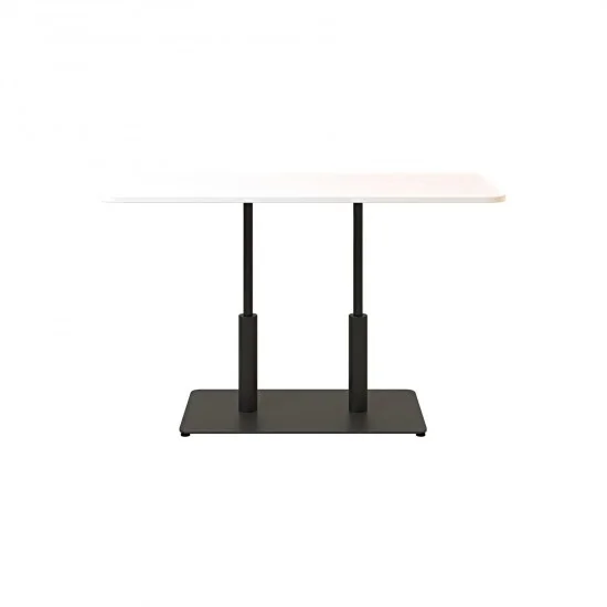 Стол Ibiza Soft Double light 120x70 черный металл / белый ДСП (текстура) 2