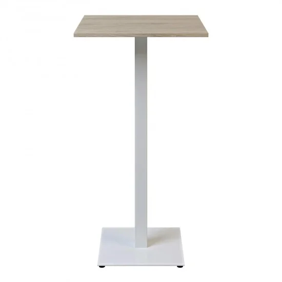 Стіл Tetra light bar 60 х 60 білий метал / дуб ДСП (текстура) 1