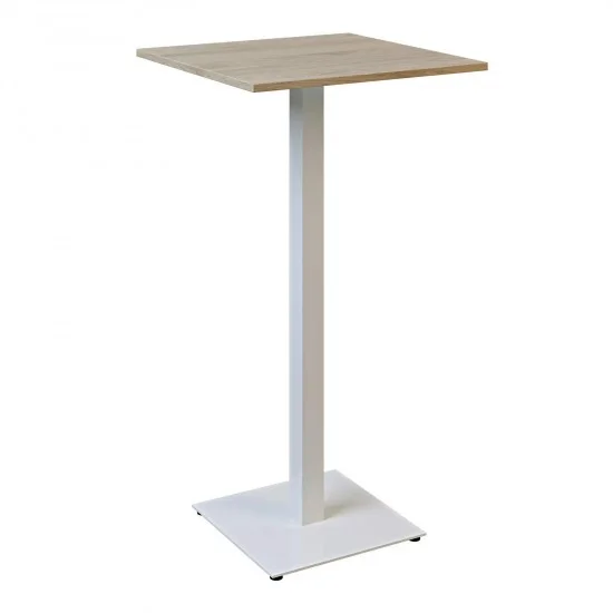Стіл Tetra light bar 60 х 60 білий метал / дуб ДСП (текстура) 2