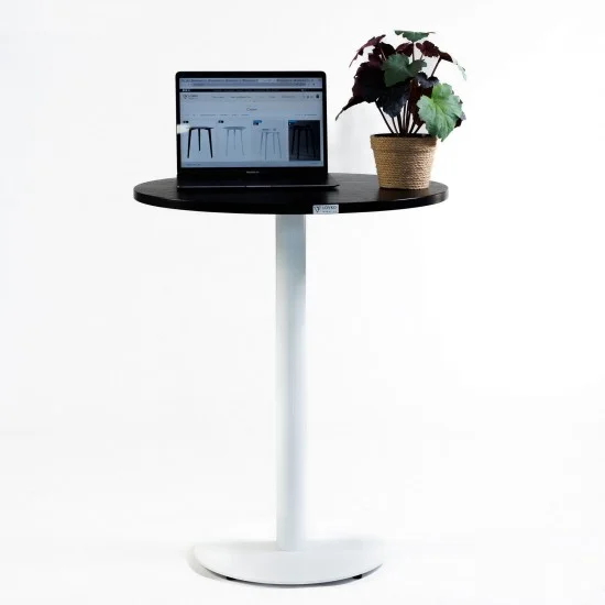 Стіл Soul light d-70 білий метал / чорне ДСП (текстура) 3