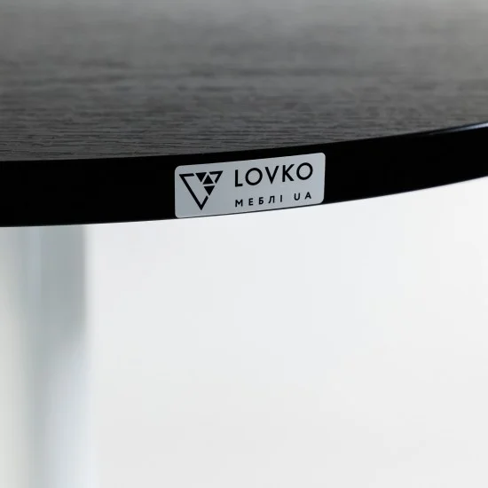 Стіл Soul light d-70 білий метал / чорне ДСП (текстура) 2