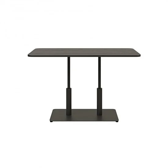 Стол Ibiza Soft Double light 120x70 чёрный металл / чёрный ДСП (текстура) 2