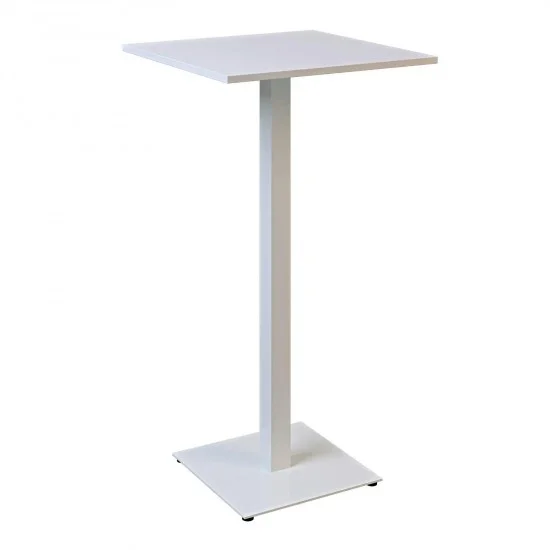Стіл Tetra light bar 60 х 60 білий метал / білий ДСП (текстура) 2