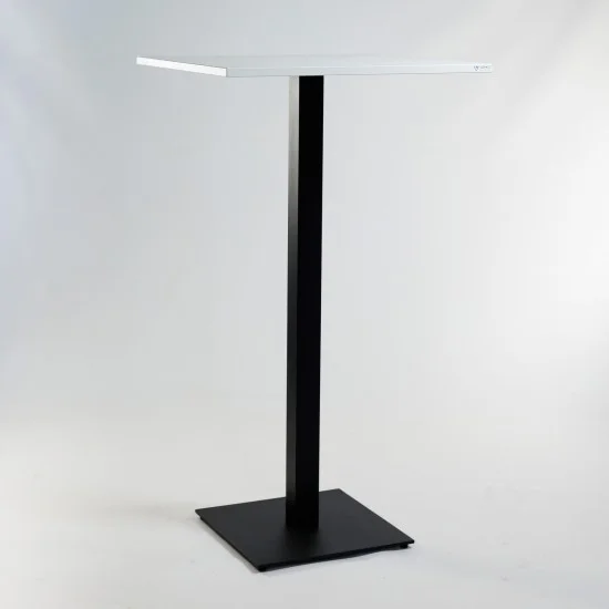 Стол Tetra light bar 60 х 60 черный металл / белый ДСП (текстура) 3