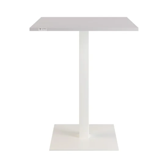 Стол Tetra light 60 х 60 белый металл / белый ДСП (текстура) 2