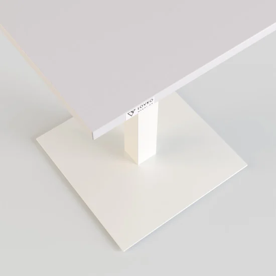 Стол Tetra light 60 х 60 белый металл / белый ДСП (текстура) 3