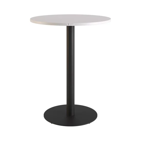 Стіл Soul light d-60 чорний метал / білий ДСП (текстура) 1