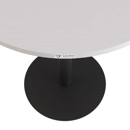 Стіл Soul light d-60 чорний метал / білий ДСП (текстура) 2