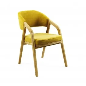 Кресло Otis натуральный дуб / Vintage Velvet 08 Mustard