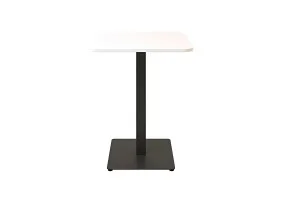 Стіл Tetra light soft 60 х 60 чорний метал / білий ДСП (текстура)