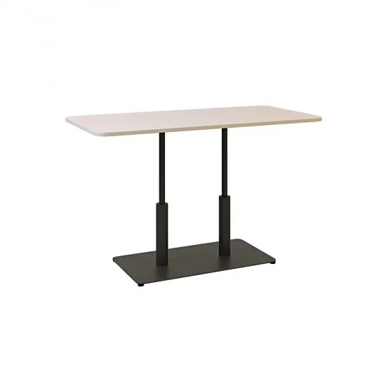 Стіл Ibiza Soft Double light 120x70 чорний метал / кашемір ДСП 1