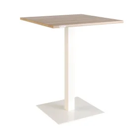 Стол Tetra light 60 х 60 белый металл / дуб ДСП (текстура)