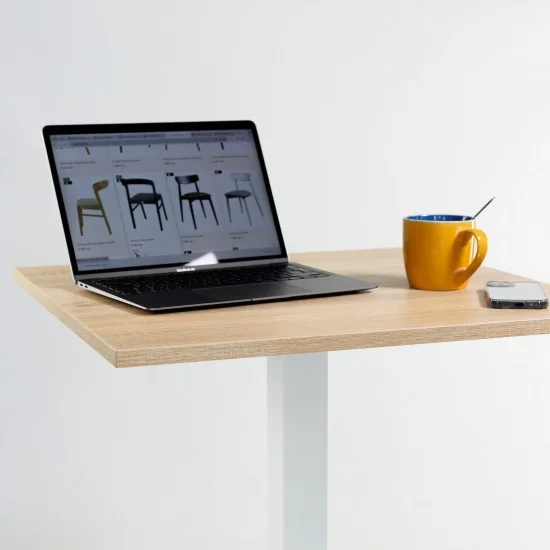 Стіл Tetra light 60 х 60 білий метал / дуб ДСП (текстура) 7