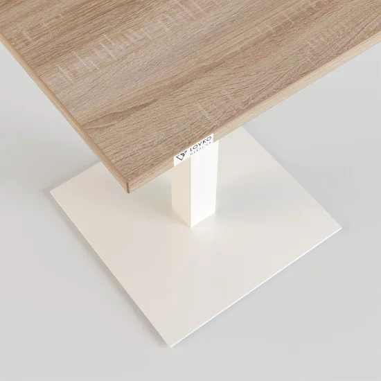 Стіл Tetra light 60 х 60 білий метал / дуб ДСП (текстура) 3