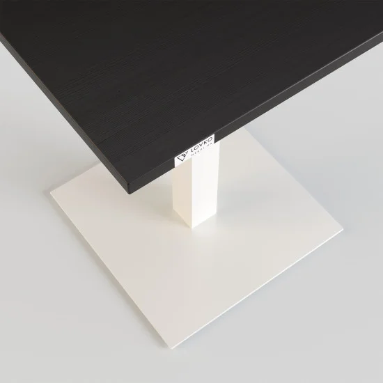 Стіл Tetra light 60 х 60 білий метал / чорне ДСП (текстура) 3