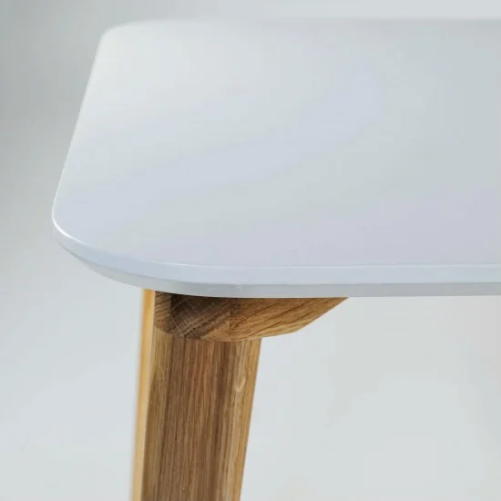 Стол Dan 80 х 80 белый + натуральный дуб 8