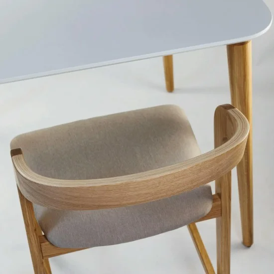 Стол Dan 80 х 80 белый + натуральный дуб 12