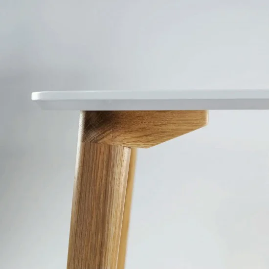 Стол Dan 80 х 80 белый + натуральный дуб 5