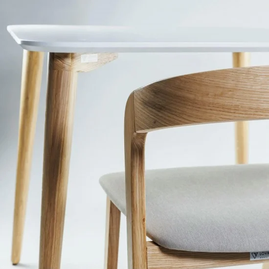 Стол Dan 80 х 80 белый + натуральный дуб 13