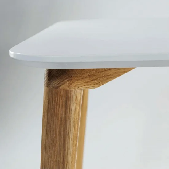 Стол Dan 80 х 80 белый + натуральный дуб 4