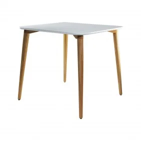 Стіл Dan 80 х 80 білий + натуральний дуб