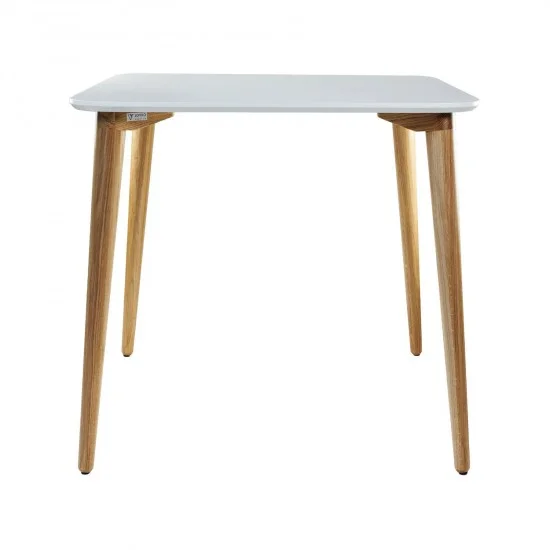 Стол Dan 80 х 80 белый + натуральный дуб 2