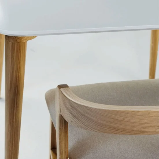 Стол Dan 80 х 80 белый + натуральный дуб 11