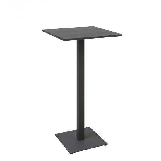 Стіл Tetra light bar 60 х 60 чорний метал / чорний ДСП (текстура) 1