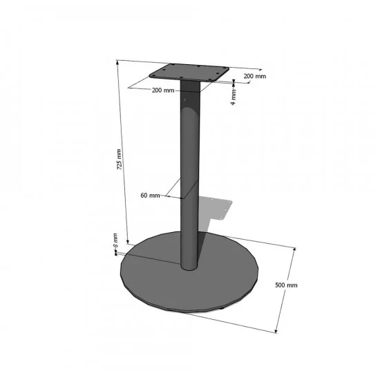 Опора Kolo h-725 d-500 / 8 мм чорна 2