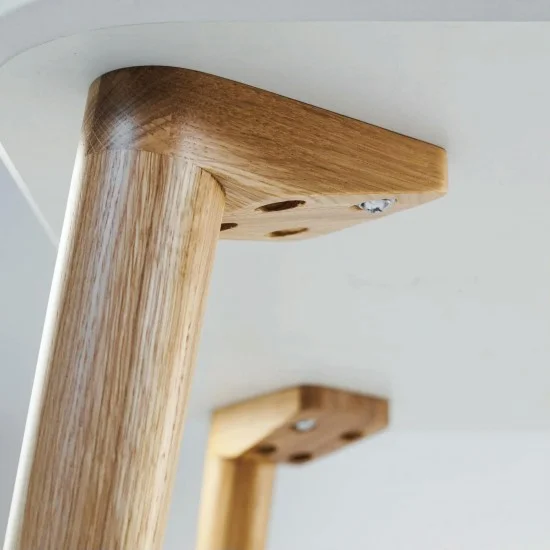 Стол Dan 80 х 80 белый + натуральный дуб 6