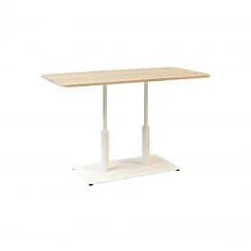 Стол Ibiza Soft Double light 120x70 белый металл / дуб ДСП (текстура)
