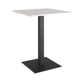 Стол Tetra light 60 х 60 черный металл / белый ДСП (текстура)