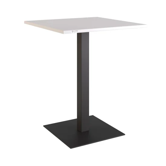 Стіл Tetra light 60 х 60 чорний метал / білий ДСП (текстура) 1