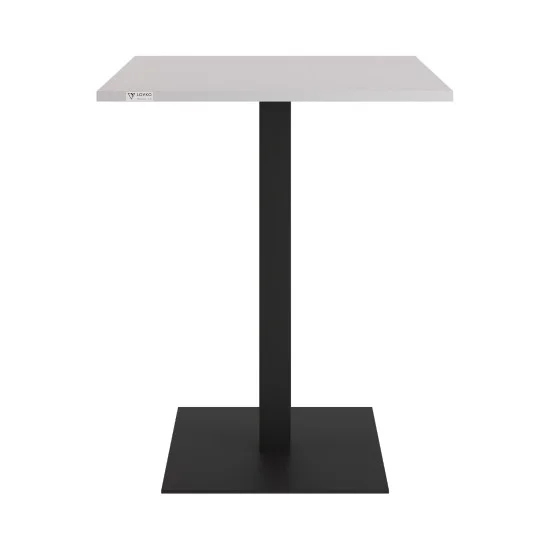 Стіл Tetra light 60 х 60 чорний метал / білий ДСП (текстура) 2